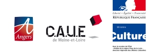 Logos ville d'Angers CAUE49 DRAC