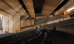 Centre des congrès, Angers, perspective auditorium ©Rolland & Associés